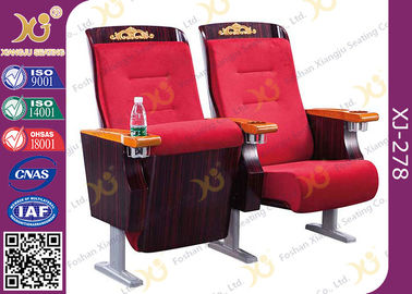China Folded Up Plywood Aluminum Auditorium Lecture Hall Seating With Cup Holder For University supplier