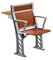 Cherry Wood Armed College Classroom Furniture / Student Chair With Fixed Table Desk supplier